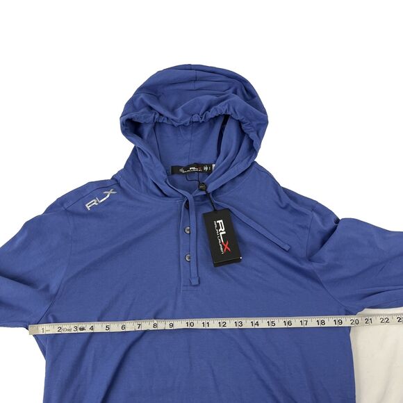 RLX Ralph Lauren Hoodie Mens S Blue Golf Pullover Kangaroo Pocket $198 NEW - Picture 7 of 9